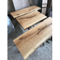 Baumscheibe, Waschtisch, Tischplatte, BEIDSEITIG BAUMKANTE, Eiche, Baumkante 70x40x4,5cm geölt 